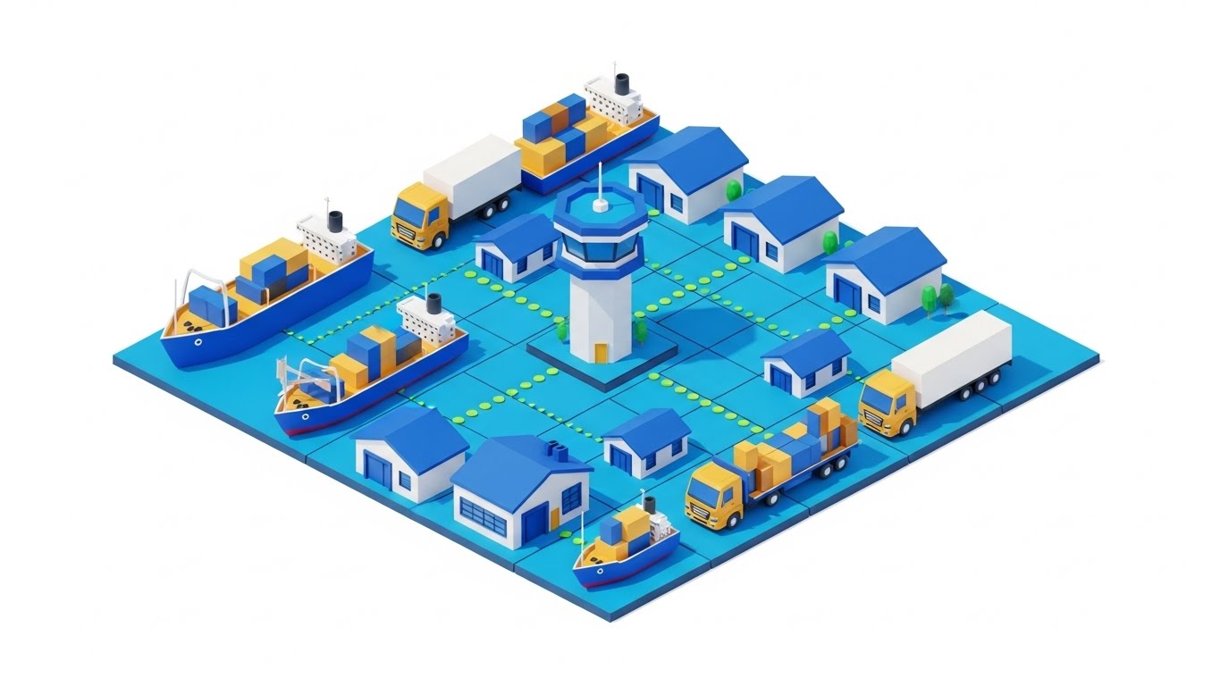 (Isometric 2D Motion Design): Supply Grid + Illustrating Connected Visibility