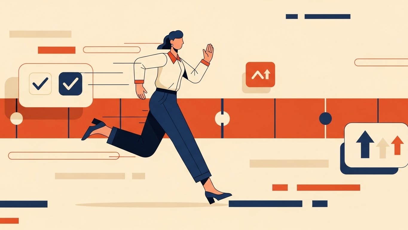 (2D Animation & UI Composition): Linear Velocity + Accelerating Sales Cycles