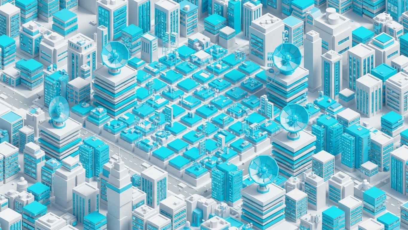(Isometric 2D Motion Design): Digital City + Structuring Fragmented Data