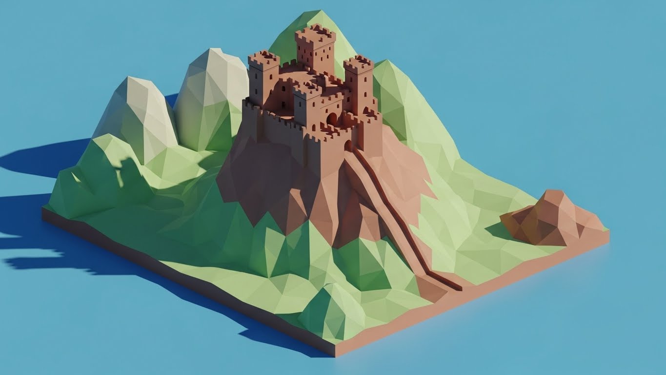 (Low-Poly 3D Modeling): Solid Stronghold + Visualizing Customer Stability