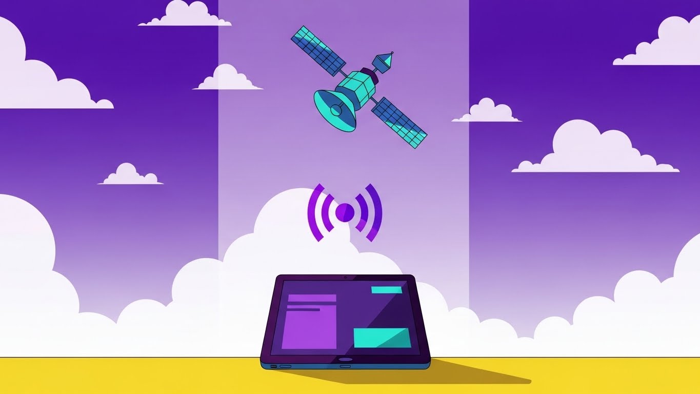 (2D Animation & UI Composition): Tablet to Satellite + Visualizing Continuous Support