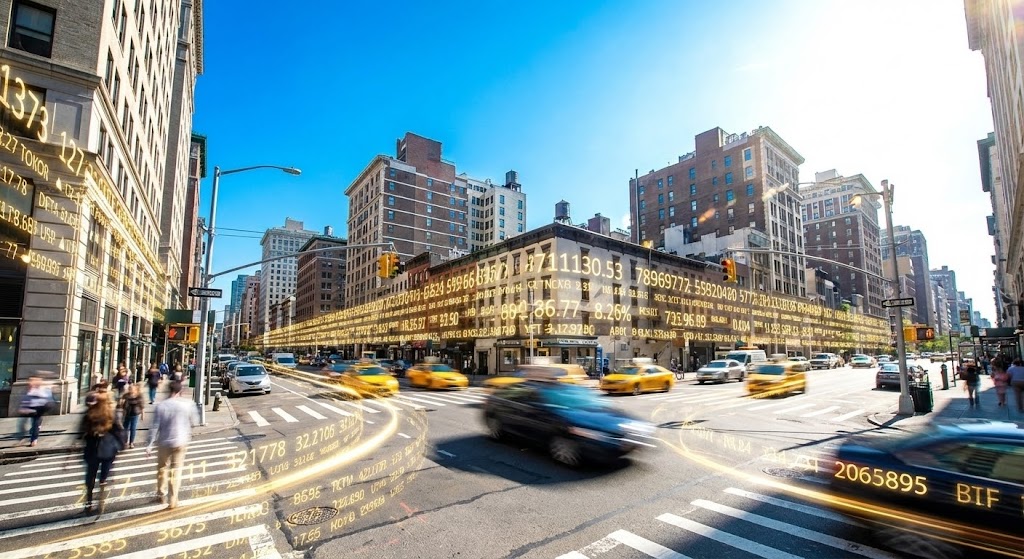 (Hyper-lapse Stock with Data): City Rhythm + Visualizing High-Volume Transactions