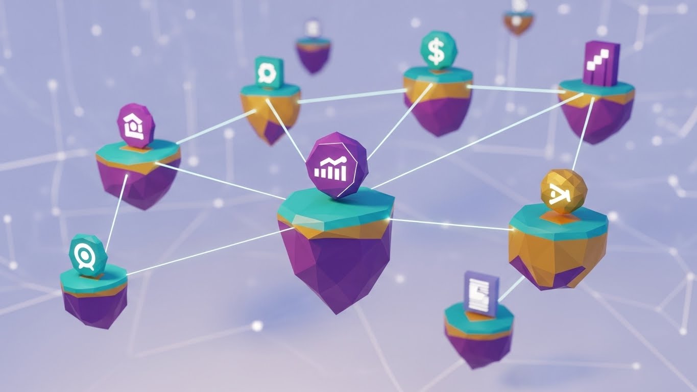 (Low-Poly 3D): Faceted Islands + Educating on Microservices