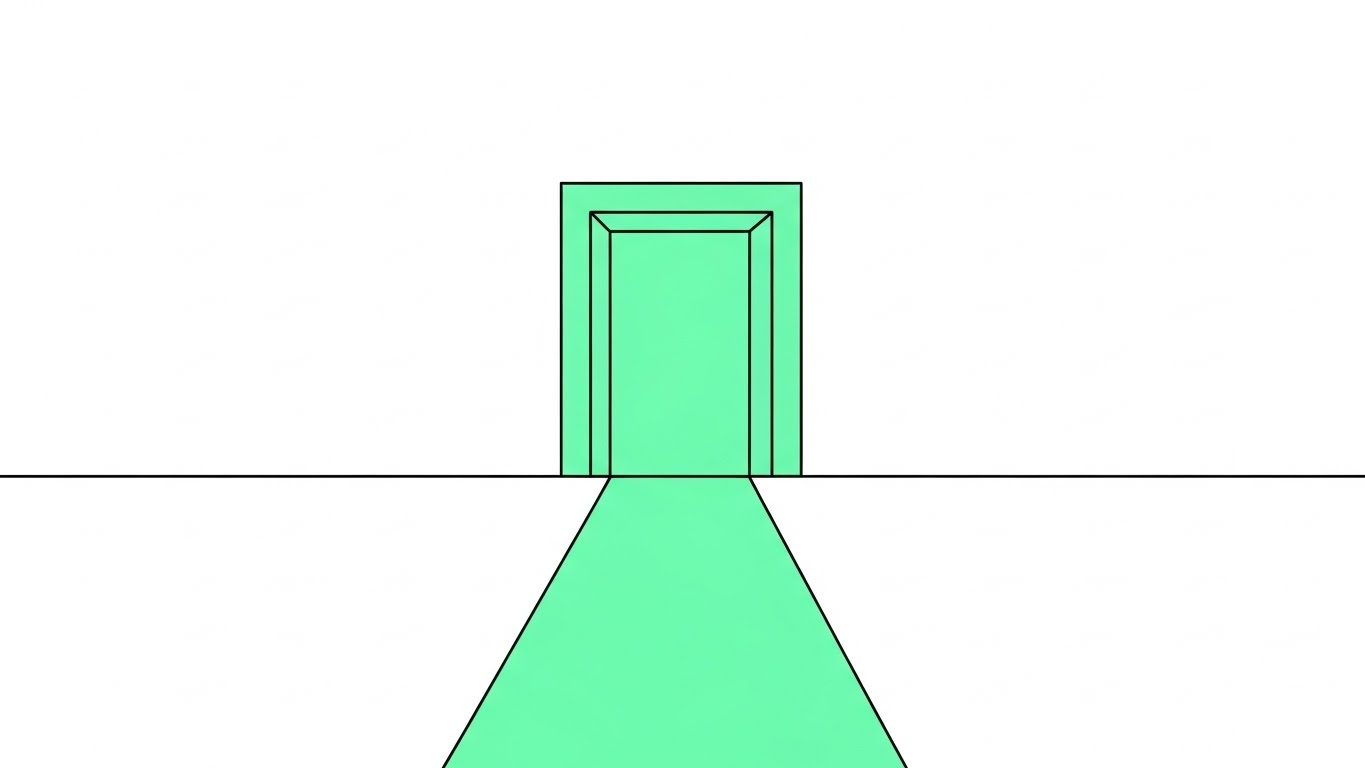 (Minimalist Flat 2D): Open Path — Enabling Self-Serve Onboarding