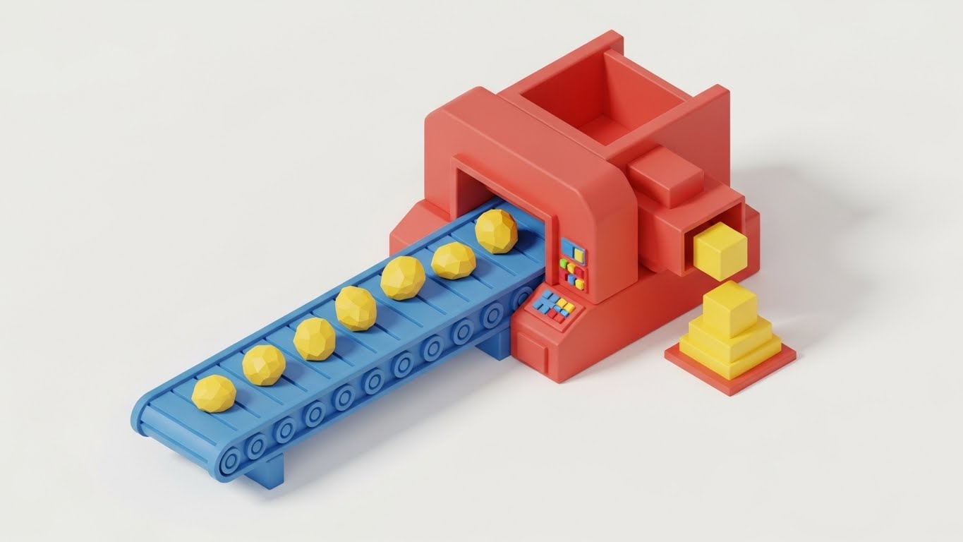 (Isometric 3D Workflow): Data Conveyor + Visualizing Automation Flow
