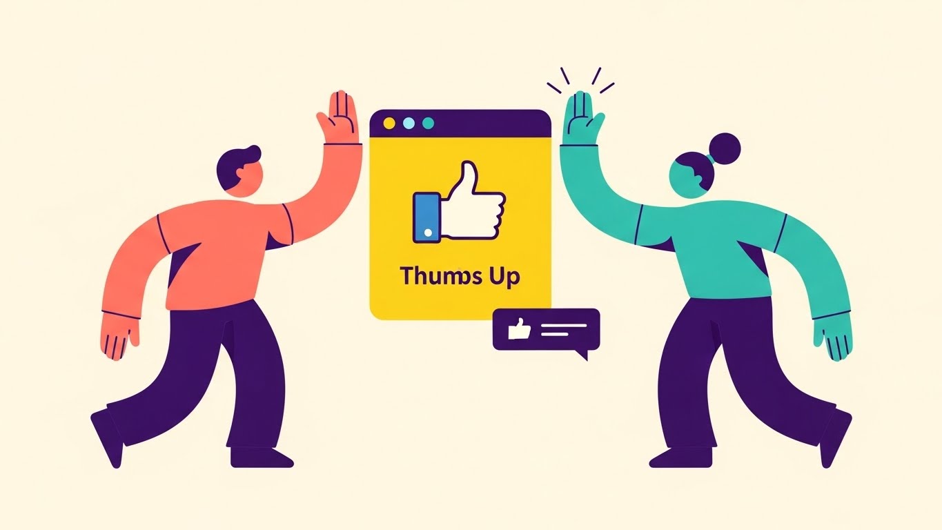 (2D Animation & UI Composition): Corporate High-Five + Frictionless Collaboration Joy