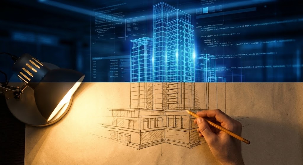 (AI generated mixed media video): Sepia Transformation + Bridging Sketch Structure