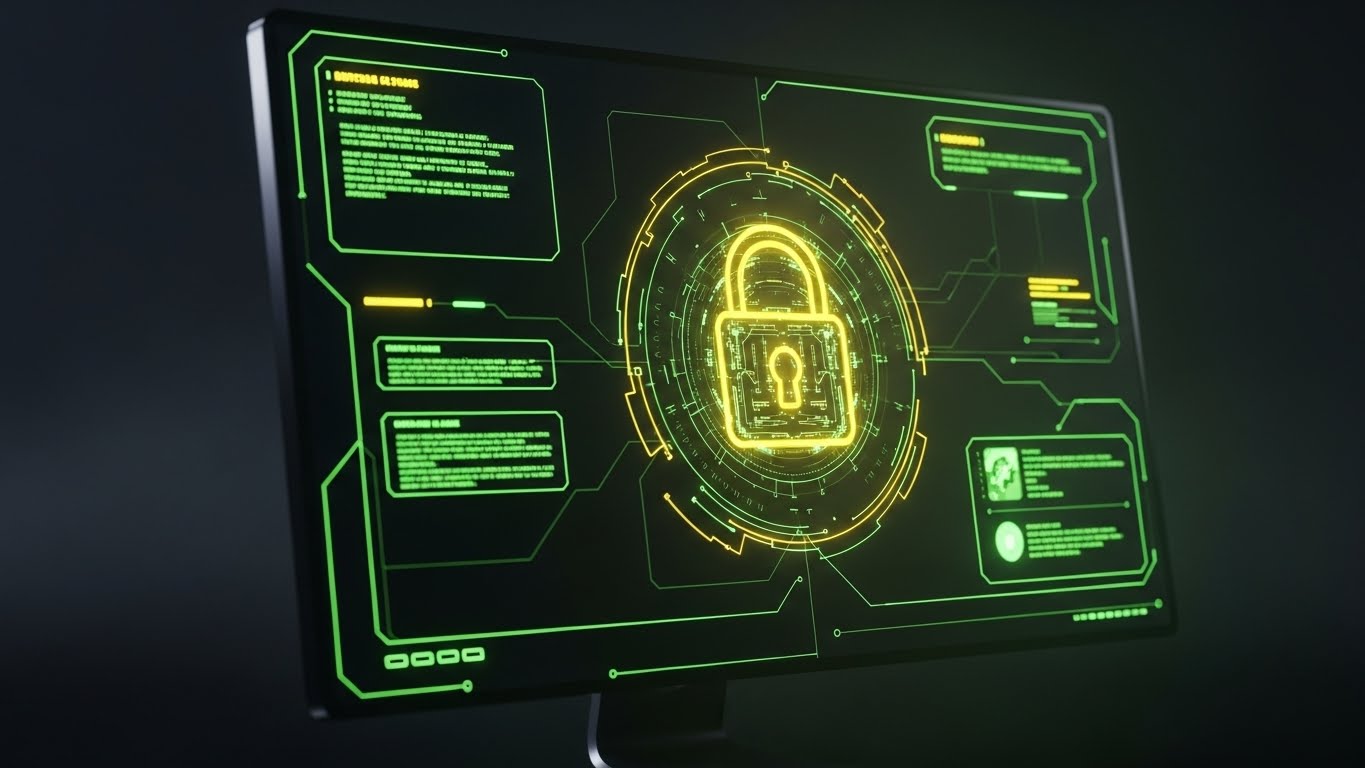(Dark Mode UI): Encryption Layer + Enterprise-Grade Security