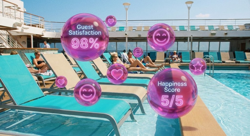 (AI Mixed Media): Magenta Bubbles + Real-time Sentiment Tracking