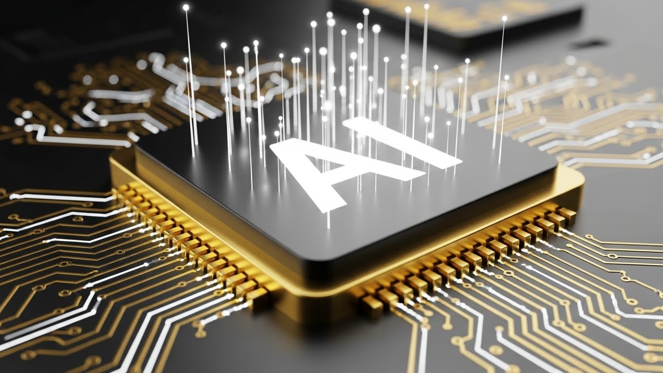 (Photorealistic 3D): Silicon Macro + Premium Compute