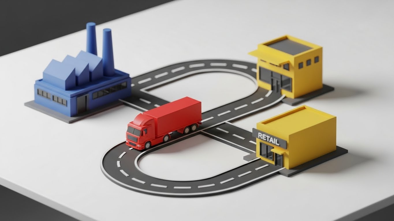 (Isometric 3D): Ecosystem Continuity + End-to-End Supply Chain