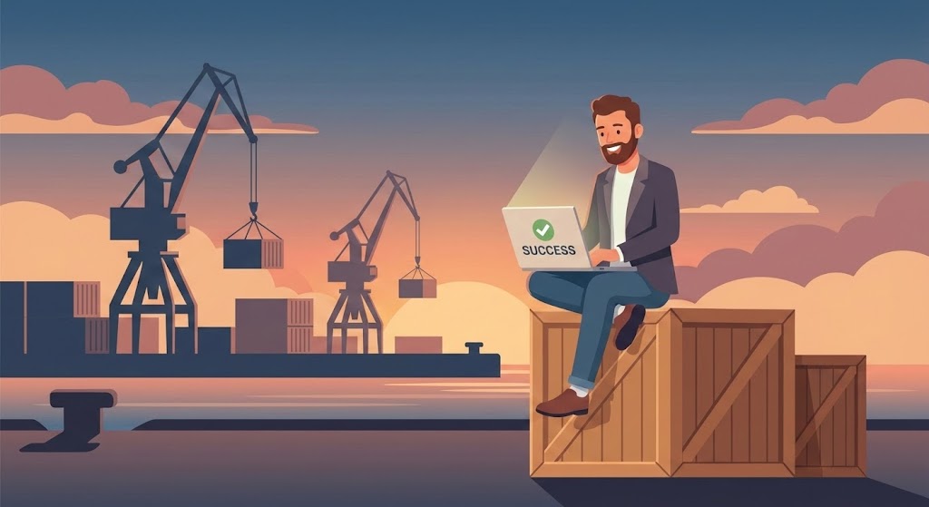 (2D Character-Driven Story): Remote Mastery – Logistics from Anywhere