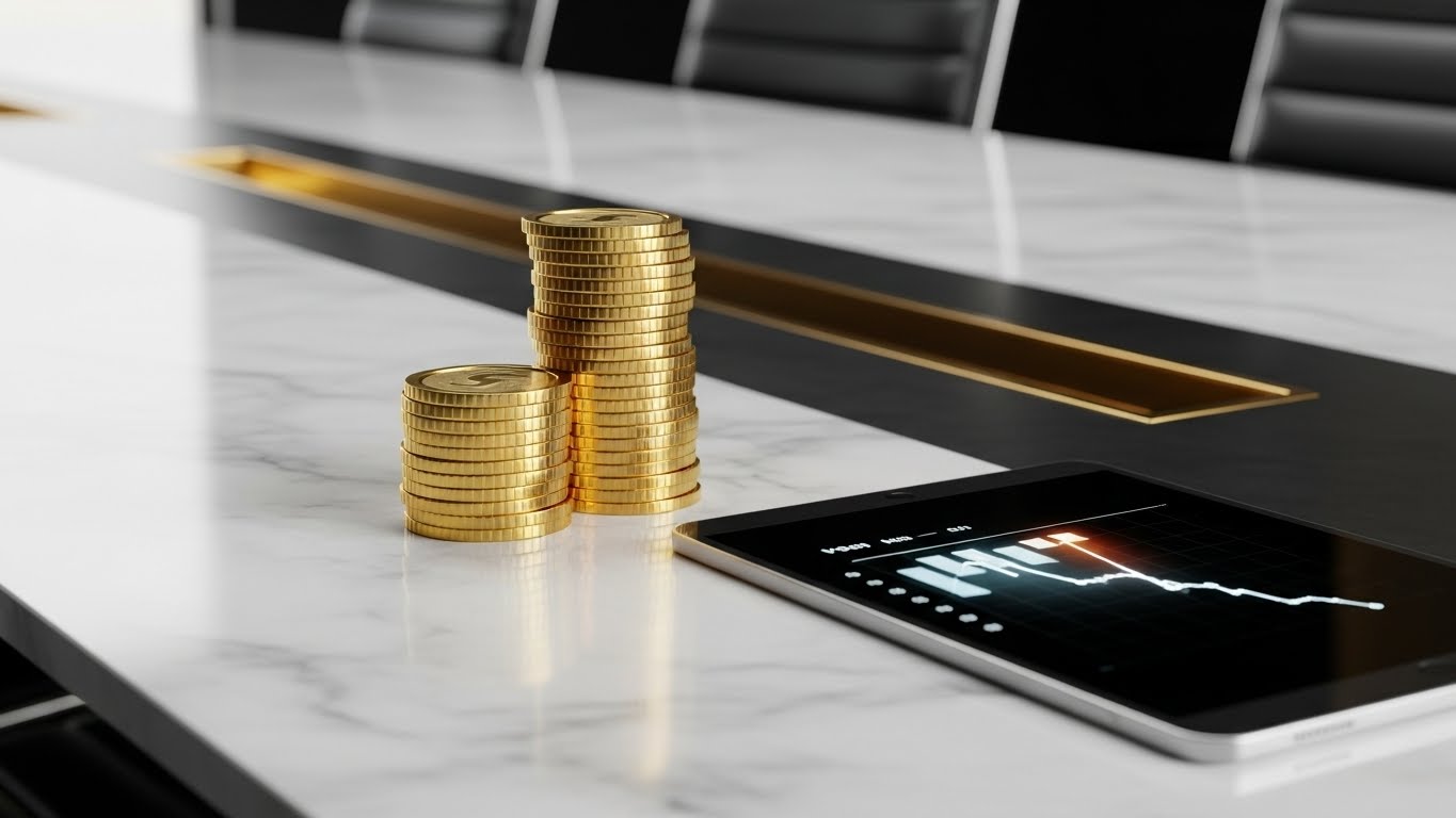 (Photorealistic 3D Renders): Gold & Marble + Cements High-Value Perception