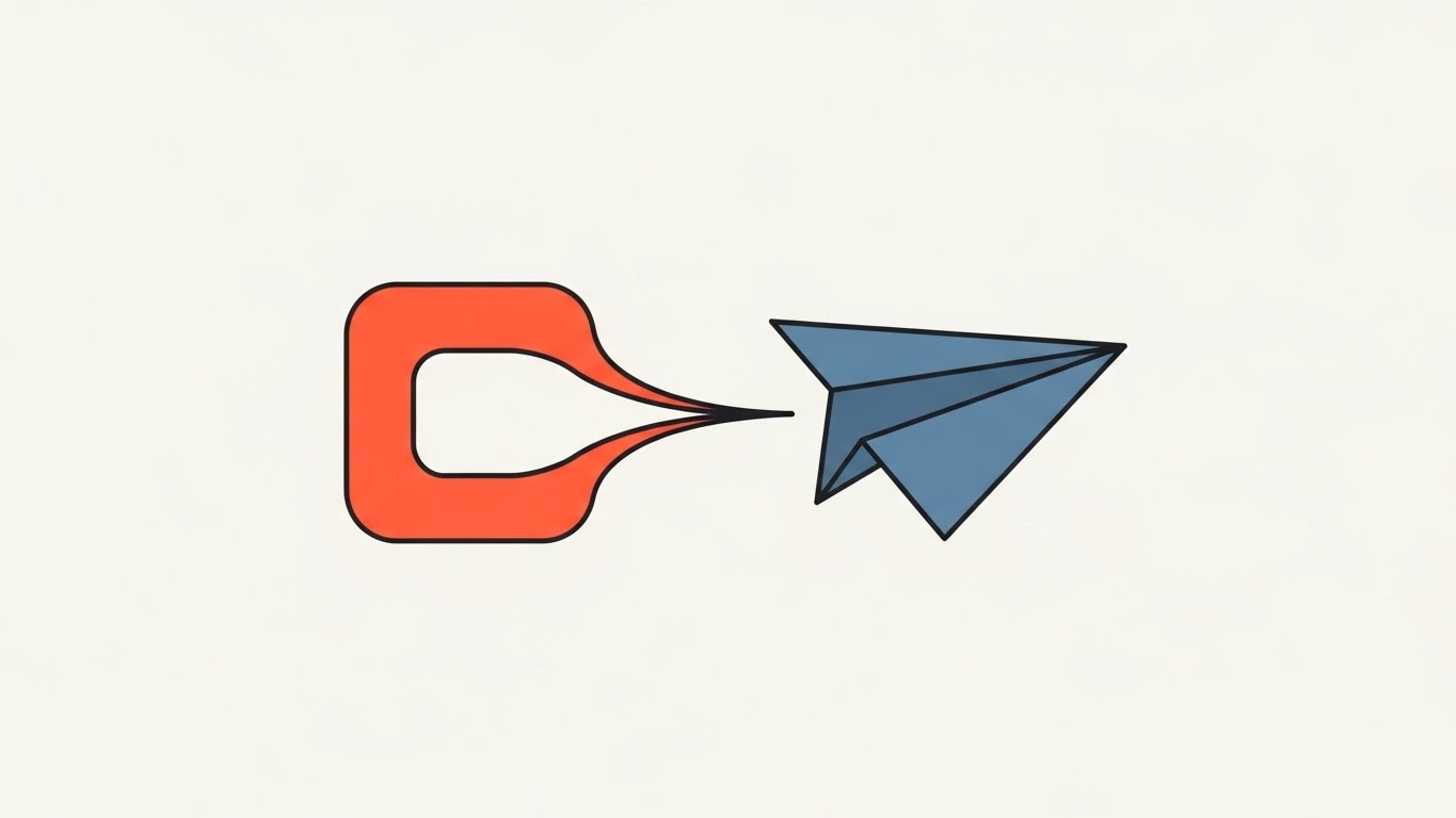 (Minimalist Flat 2D Vector): Paper Plane + Accelerates Digital Delivery