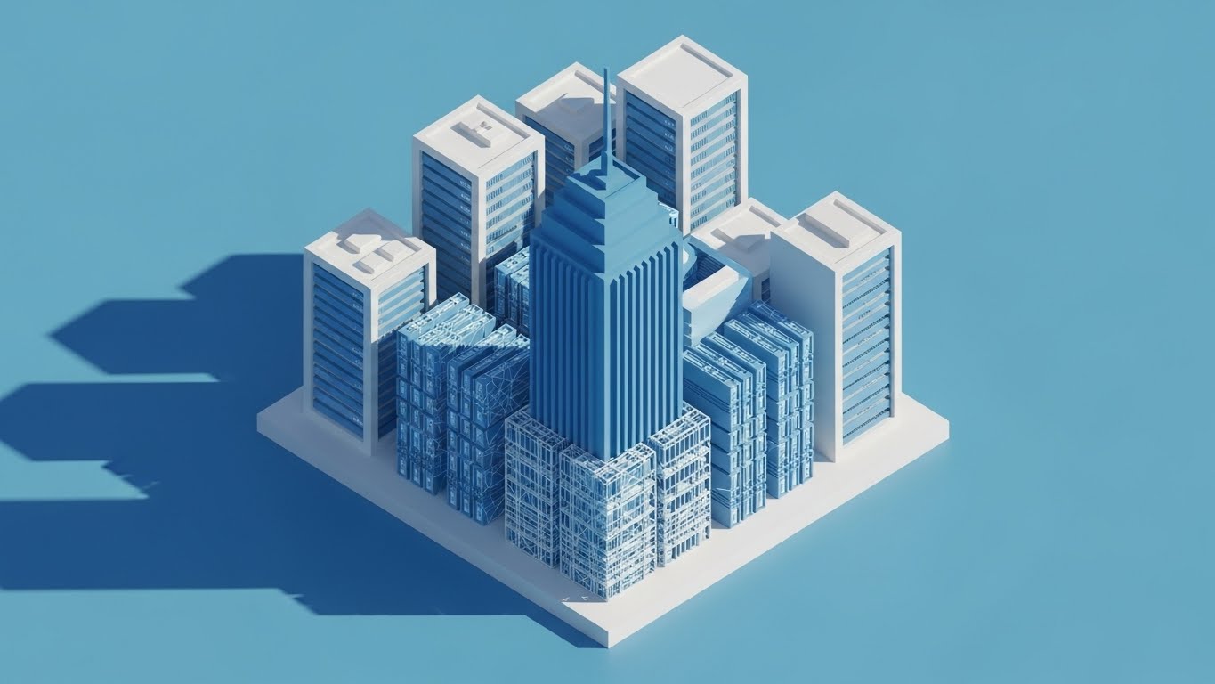 (Low-Poly 3D Modeling): Digital City + Visualizes Infrastructure Transformation