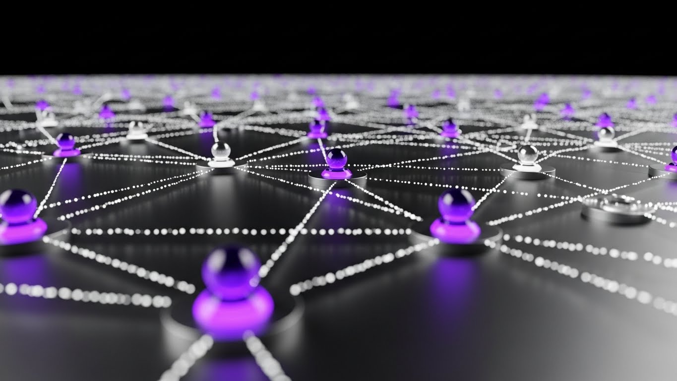 (Abstract 3D AI Visualization): Digital Horizon: Visualizing ecosystem scale.