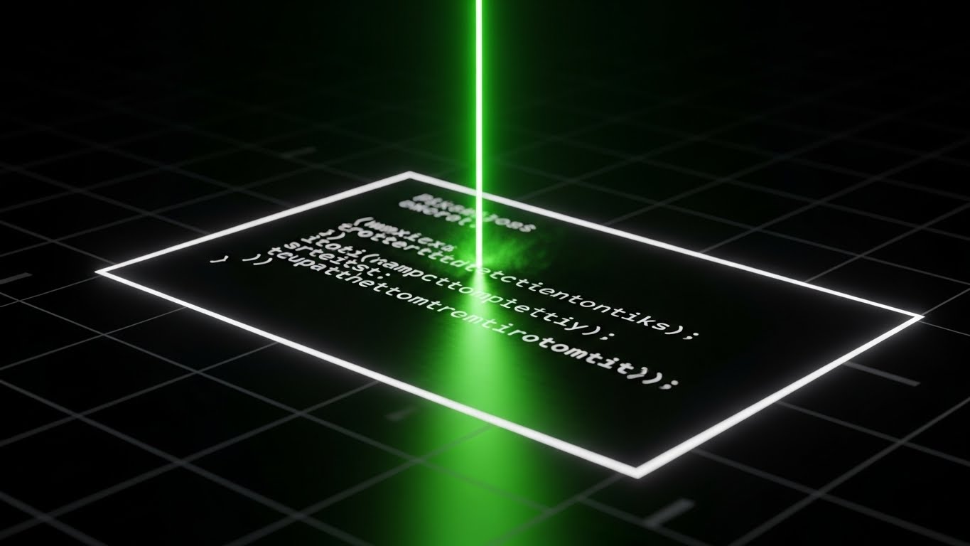 (Futuristic Neon/Dark Mode): Laser Audit: Highlighting precision and advanced tech.
