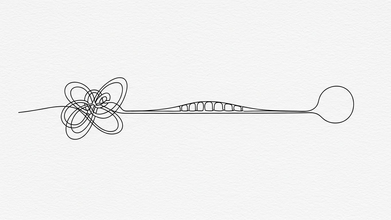 (2D Line Art Animation): The Elegant Unwind: From chaos to clarity.