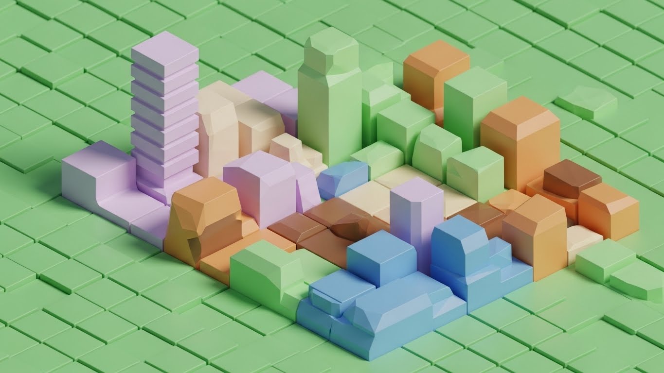 (Low-Poly 3D Modeling): Digital Foundations: Visualizing easy ecosystem setup.