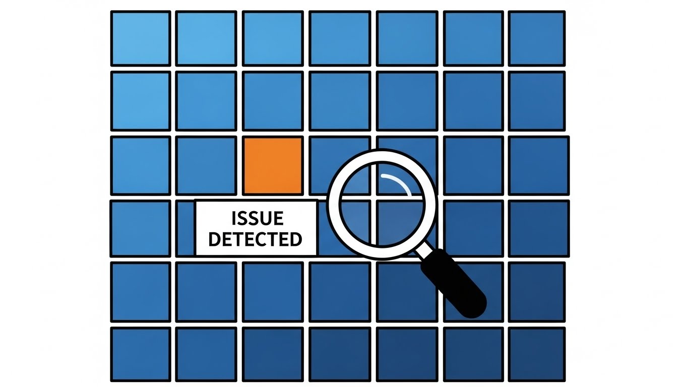 (Minimalist Flat 2D): Grid Isolation + Automated Error Detection