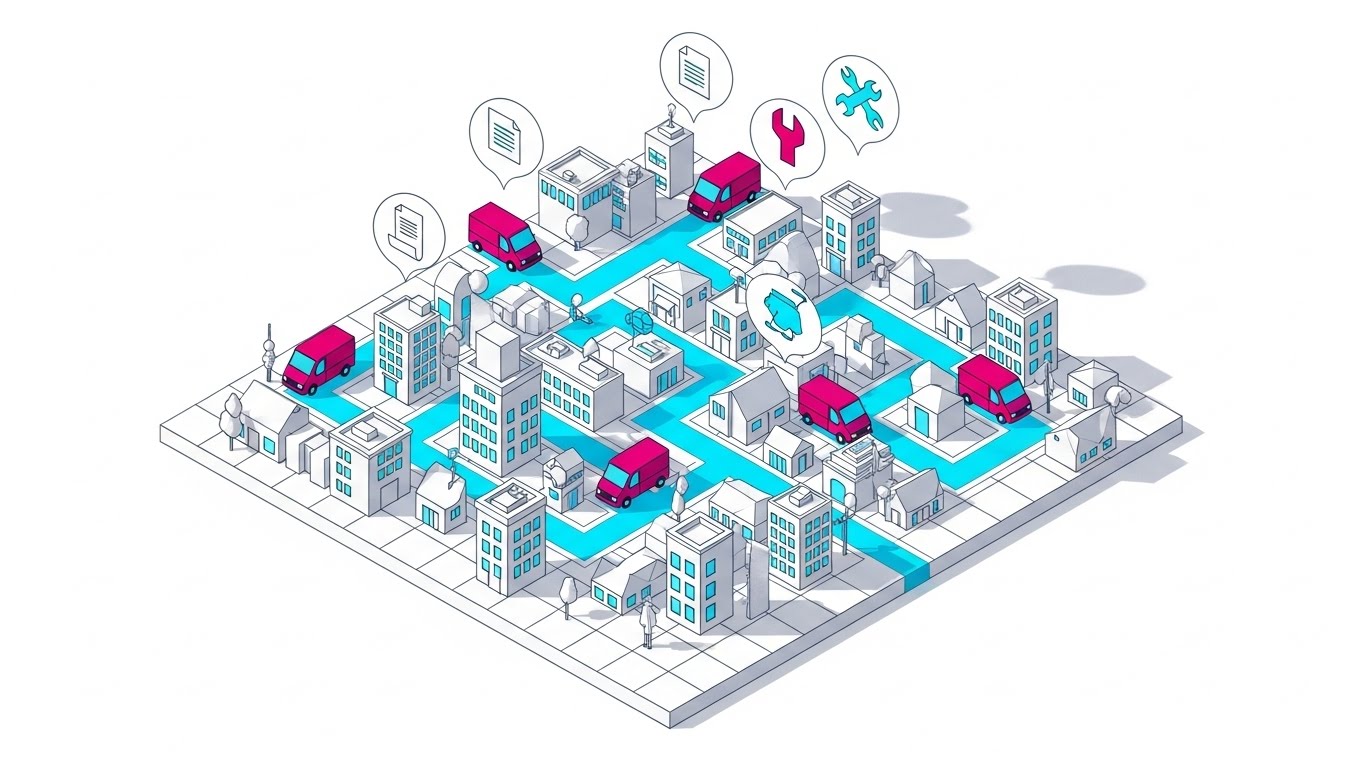 (Isometric View): City Grid + Mastering Territory Visualization