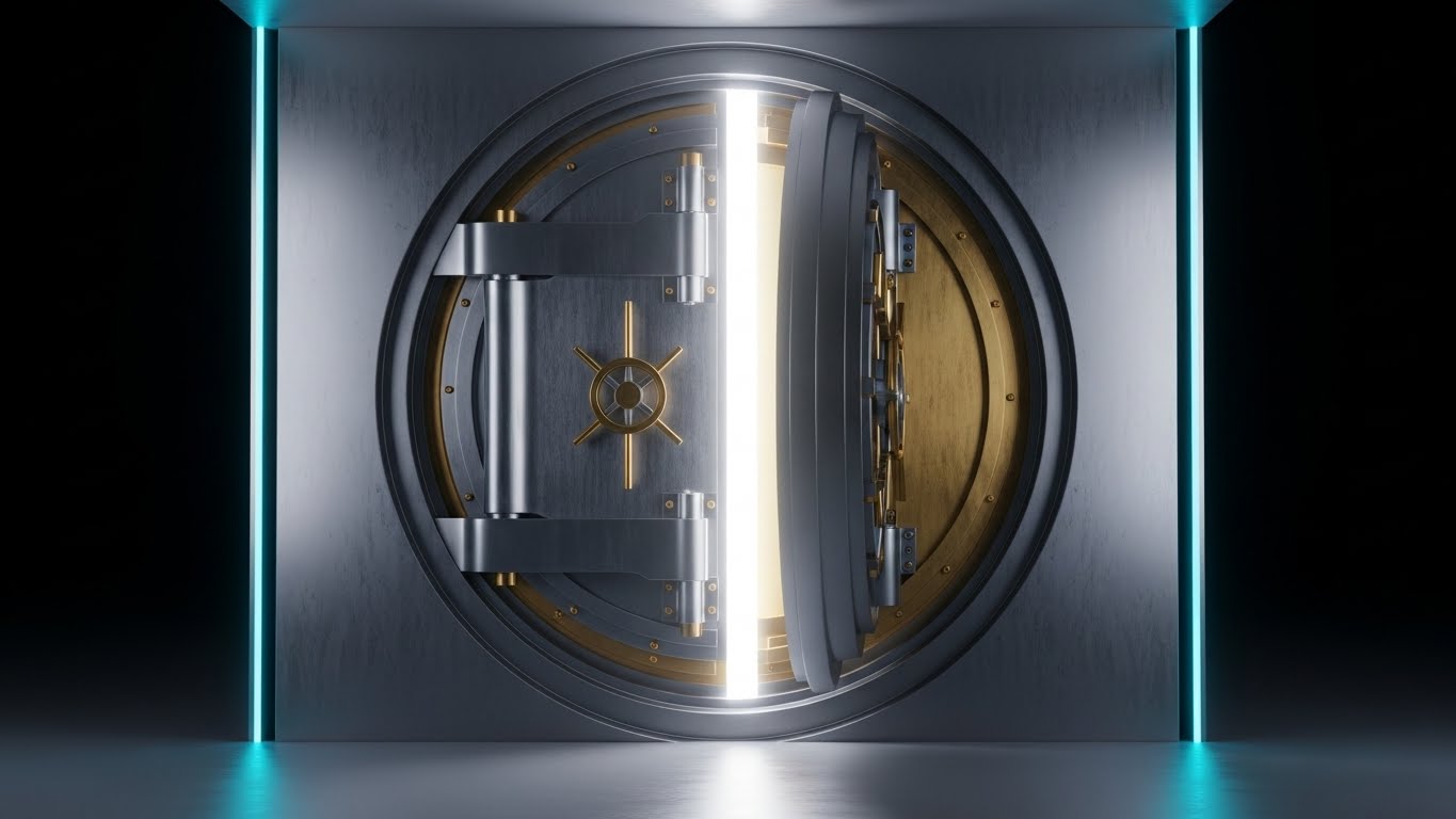 (Photorealistic 3D Renders): Platinum Vault – Solidifying Institutional Trust