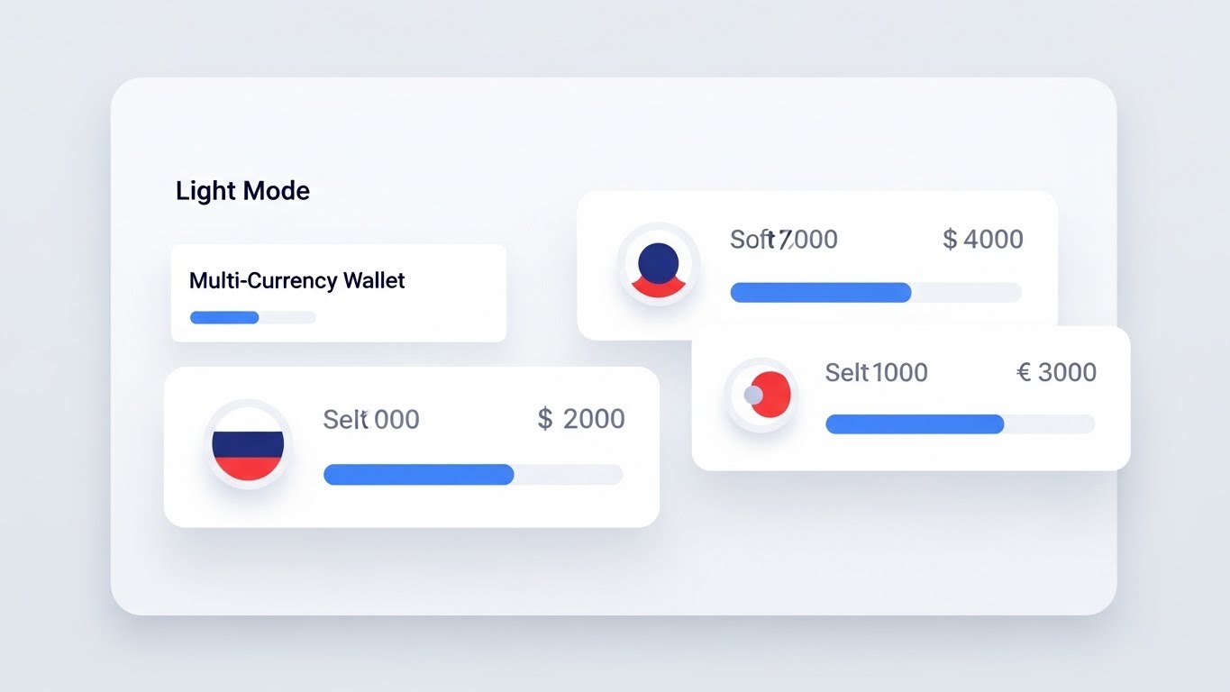 (Clean UI Workflow (Light Mode)): Clean Dashboard – Simplifying Currency Management