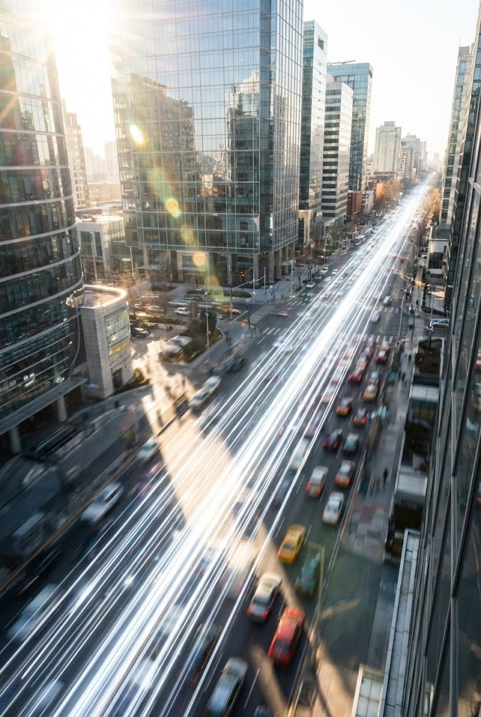 (Hyper-lapse Stock Footage with Data): Data Velocity – Outpacing Legacy Infrastructure