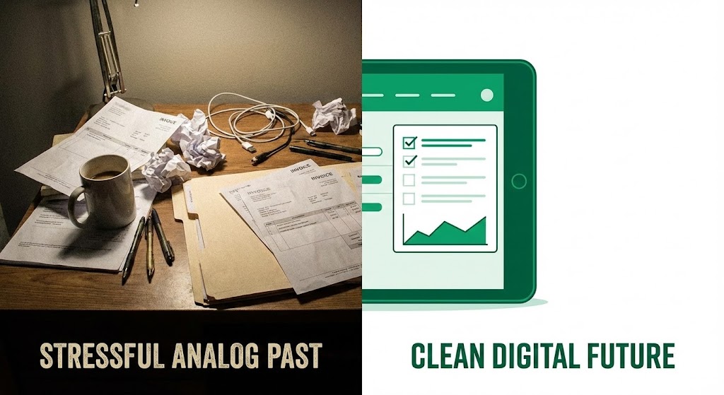 (Split Screen: Optimized Reality and UI): Contrast Split – Visualizing Operational Efficiency