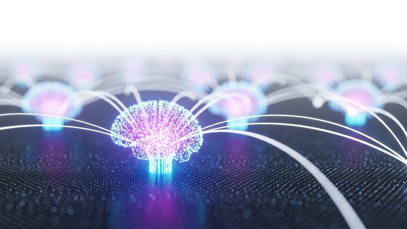 (Abstract 3D AI): Glowing Central Node – Governance Across Complex Networks