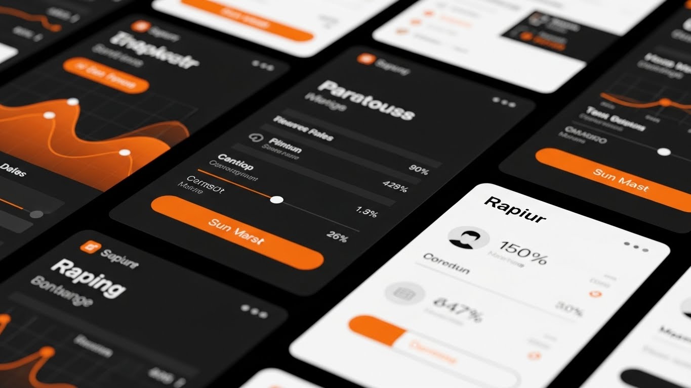 (Rapid UI Feature Montage): High-Velocity Interface – Visualizing Workflow Acceleration