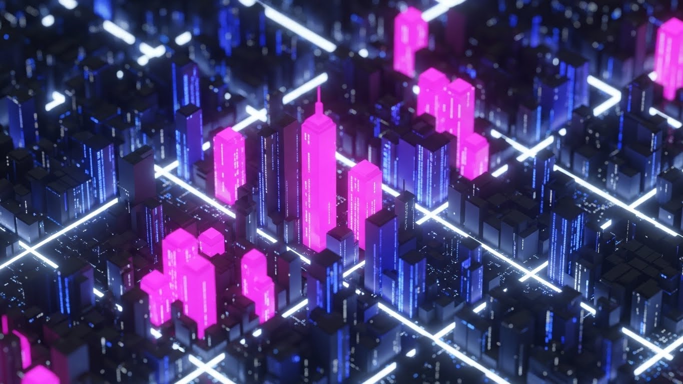 (Low-Poly 3D Modeling): Network Segmentation – Visualizing the Secure City
