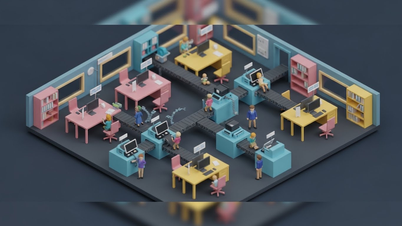 (Isometric 3D Workflow): Miniature Diorama + Clarifying Workflow Automation