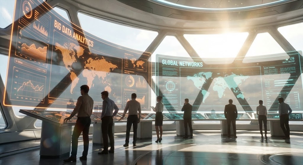 (Gen AI Cinematic): Futuristic Command Center + Unifying Global Intelligence