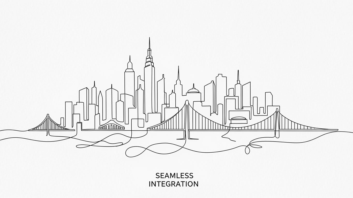 (2D Line Art): Continuous City Line + Simplifying Seamless Integration