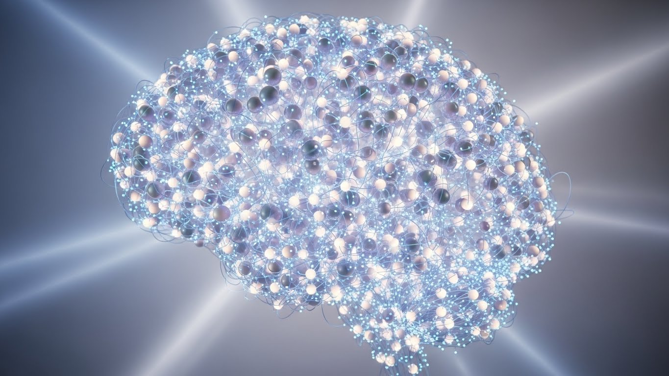 (Abstract 3D AI Visualization): The AI Brain + Automated Intelligence