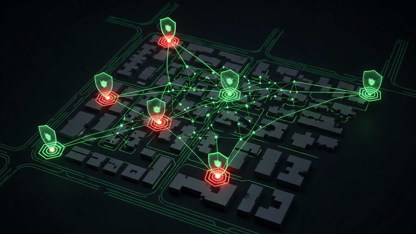 (Futuristic Neon/Dark Mode): Proactive Defense + Operational Risk Mitigation