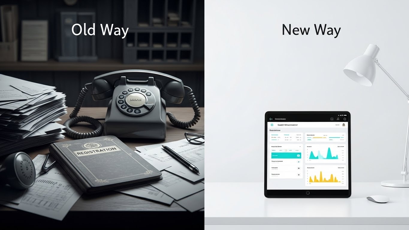 (Split Screen: Optimized Reality and UI): Analog Chaos vs Digital Control