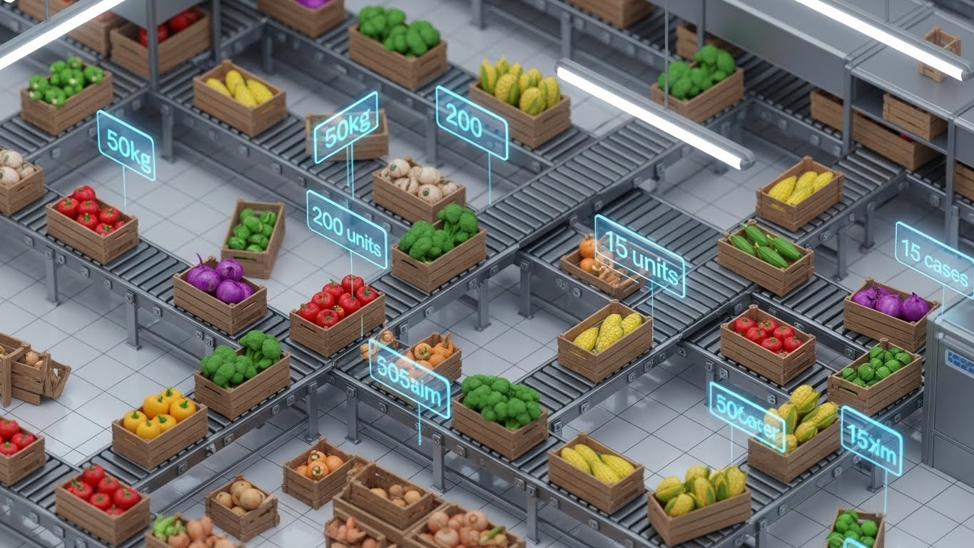 (Isometric 3D Workflow): Automated Belt + Tracking Granular Inventory