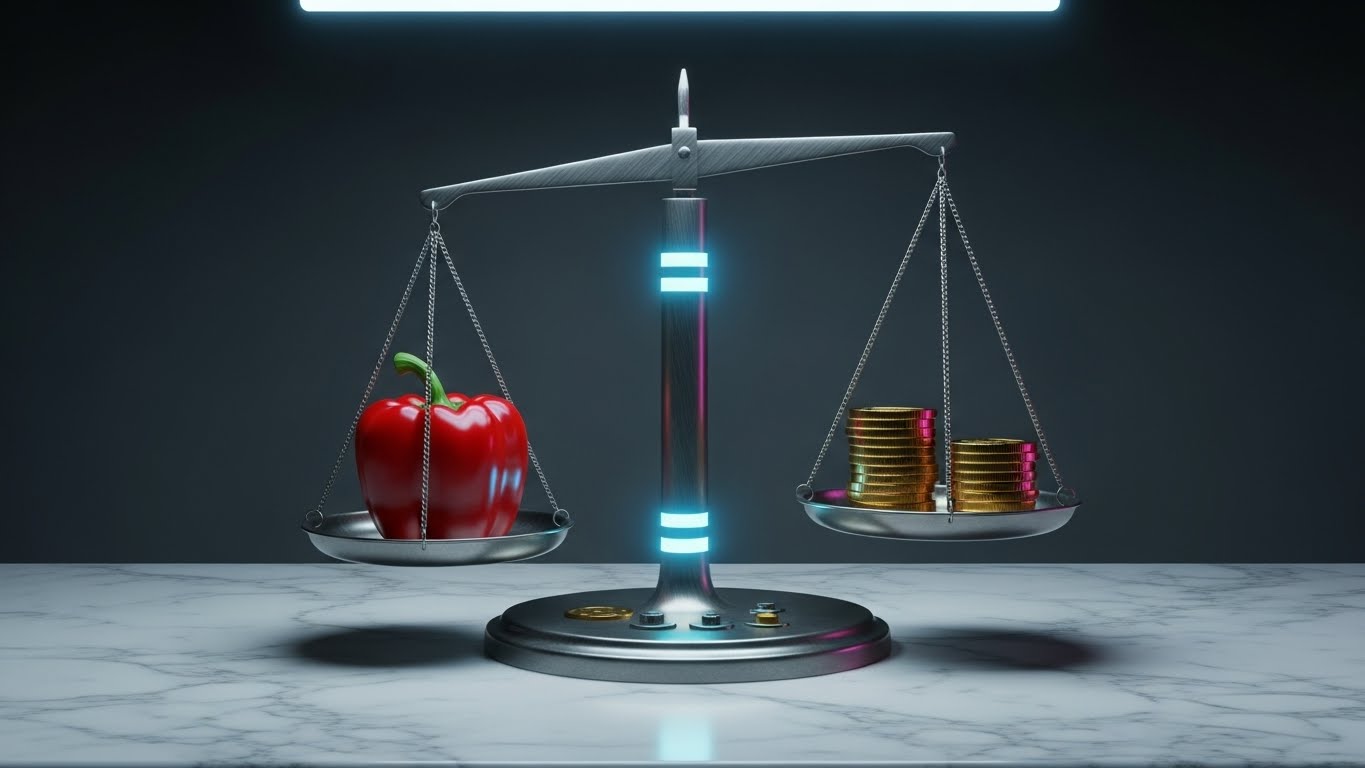 (Photorealistic 3D Renders): Balanced Scale + Visualizing Value Equation