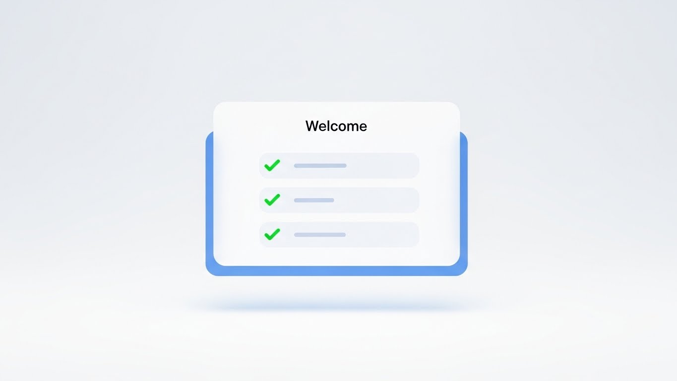 (Clean UI Workflow - Light Mode): Frictionless Entry + Onboarding Momentum