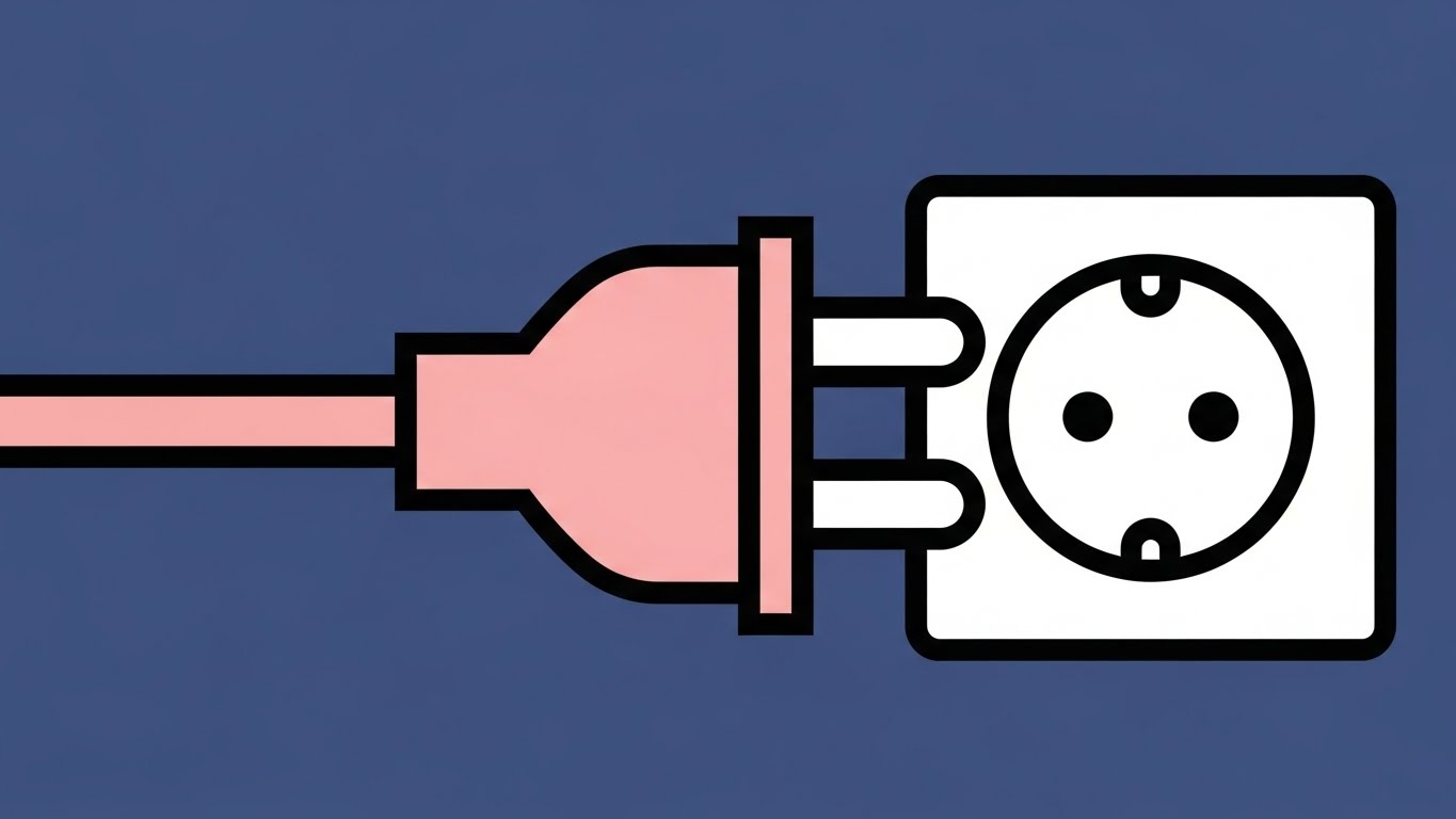 (Minimalist Flat 2D Vector): Geometric Fit — Simplifying Integration Anxiety