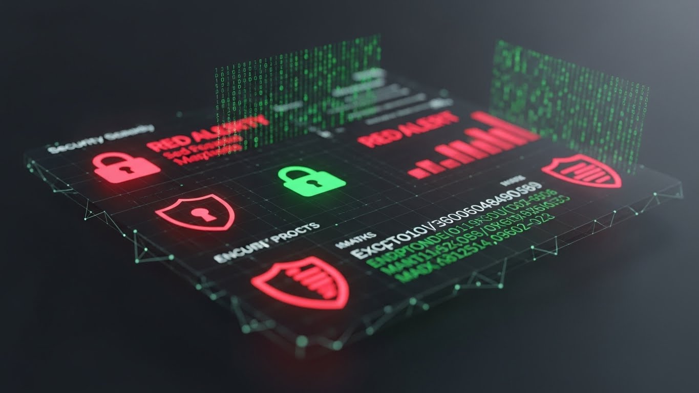 (Dark Mode UI Showcase): Security Dashboard - Encrypting Enterprise Trust