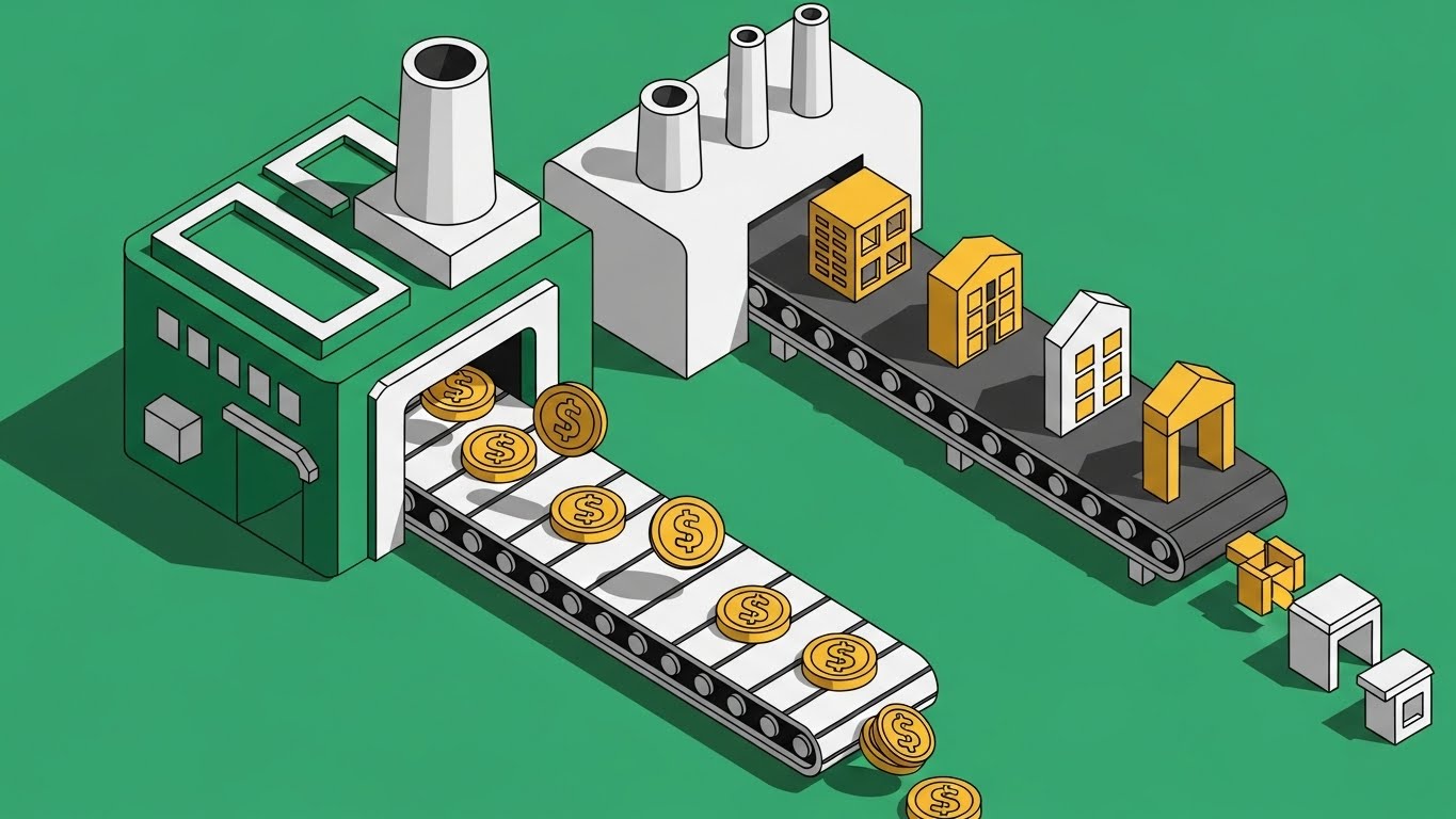 (Isometric 2D Motion Design): The Factory Metaphor - Visualizing Scalable Monetization
