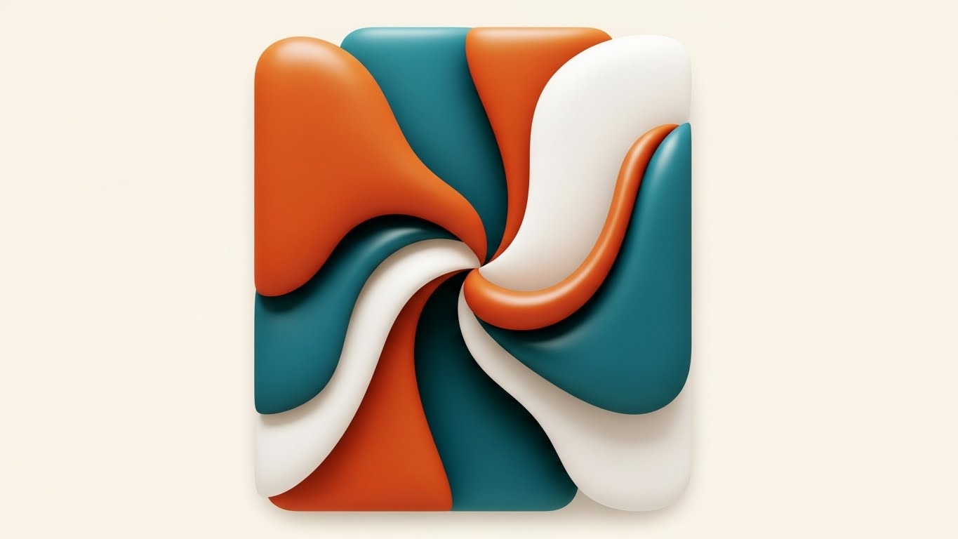 (Abstract 2D Flat Vector): Fluid Shapes - Symbolizing Seamless Collaboration