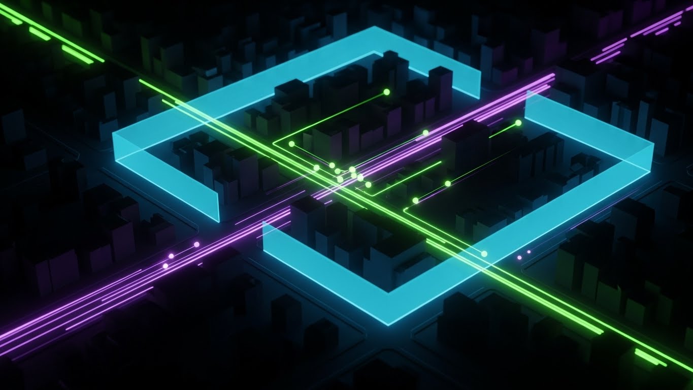 (Cyberpunk Logistics): Geofenced Control - Illustrating Real-Time Tracking