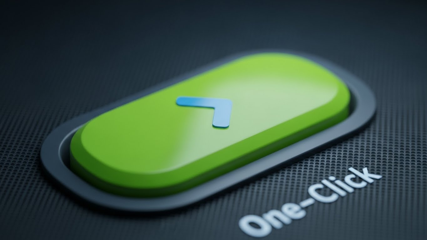 (Macro UI Micro-Interactions): Extreme Close-Up Visualizes One-Click Ease