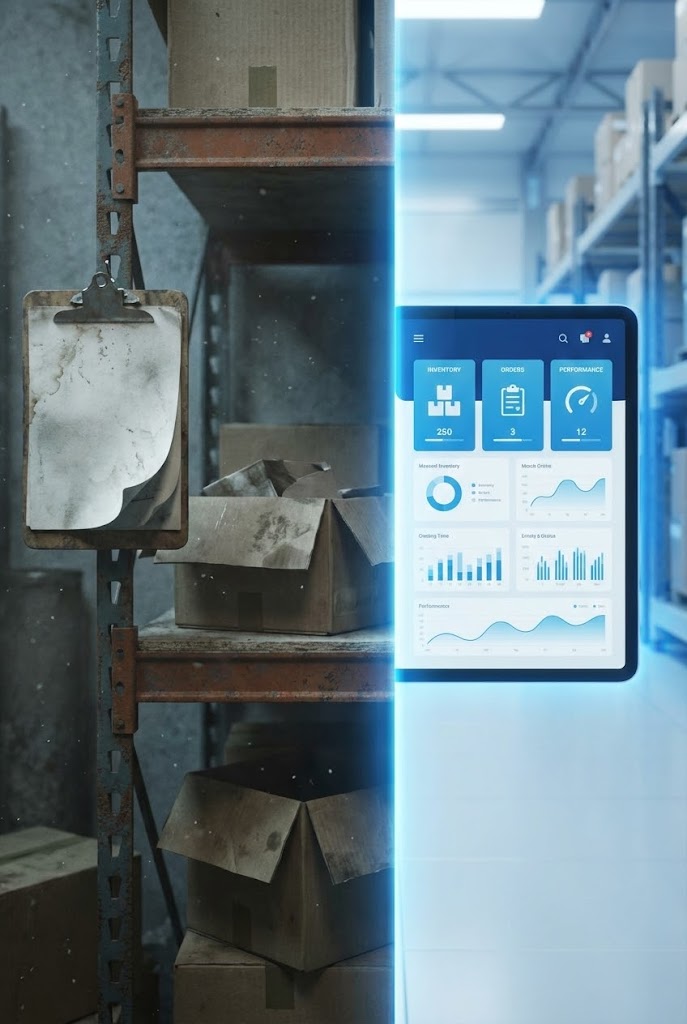 (Split Screen): Legacy Friction vs. Digital Clarity