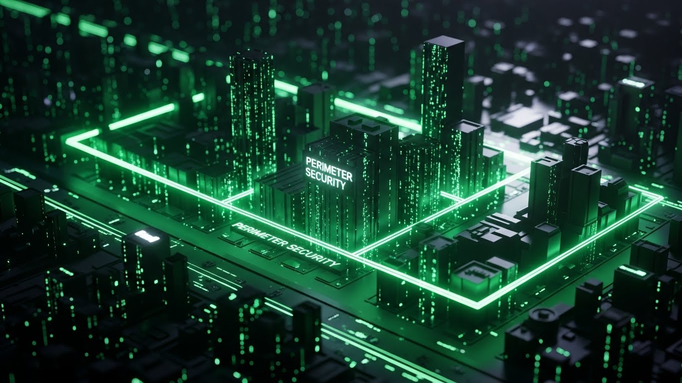 (Futuristic Neon): Enterprise-Scale Perimeter Security