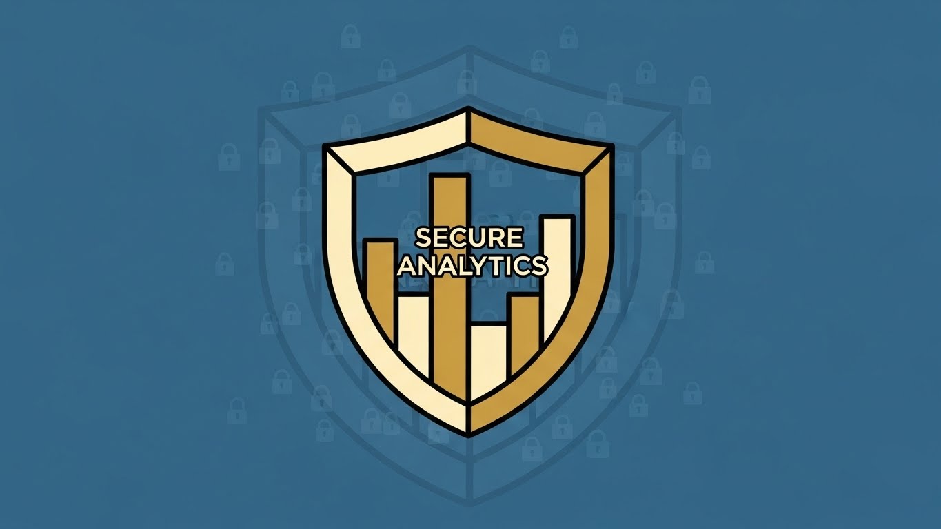 (Minimalist Flat 2D Vector): Chart Shield - Secure Analytics